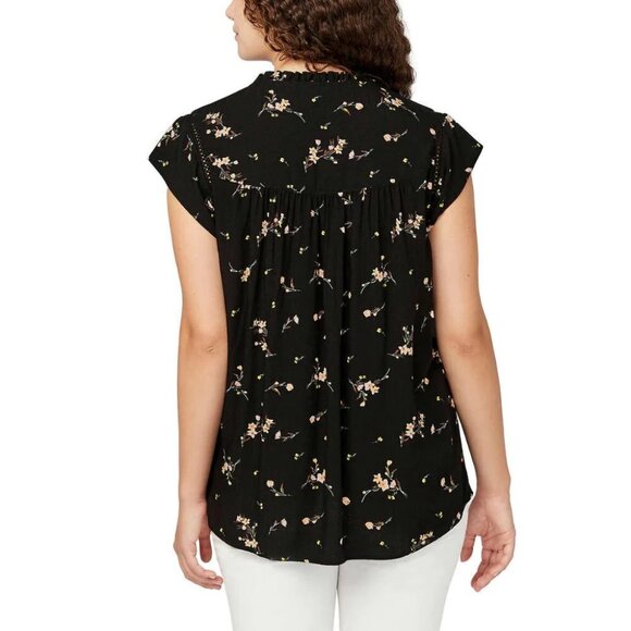 NEW Buffalo Flutter Sleeve Floral Top Blouse - Picture 6 of 7